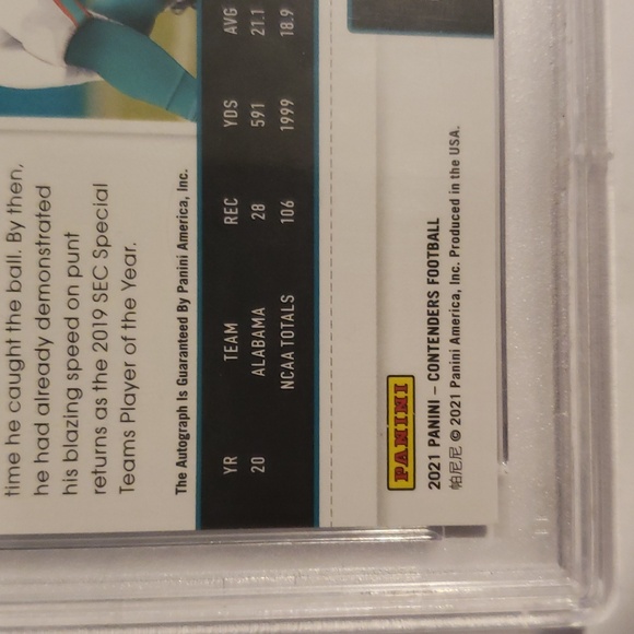 2021 Panini Contenders Championship Ticket Jaylen Waddle Auto /49 - Picture 4 of 4